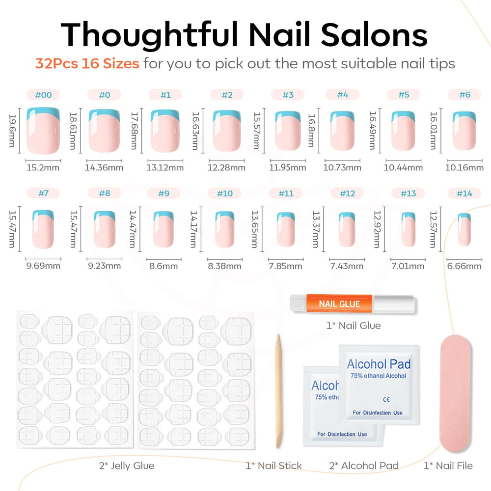 modelones in hand for scale demonstrating short square nails fit and natural appearance
