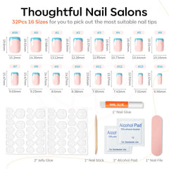 modelones in hand for scale demonstrating short square nails fit and natural appearance