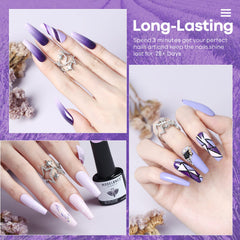 modelones in use LED curing manicure illustrating fast salon-style curing