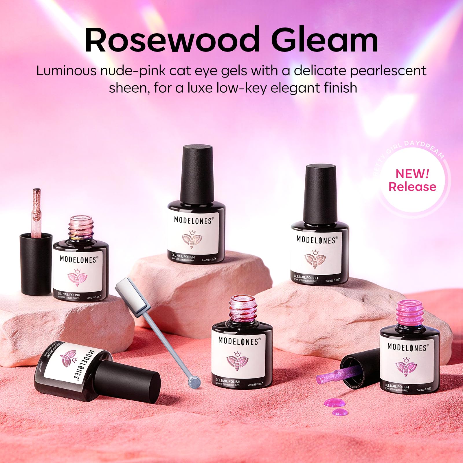 Modelones being applied on nails, DIY salon results with salon-quality shine