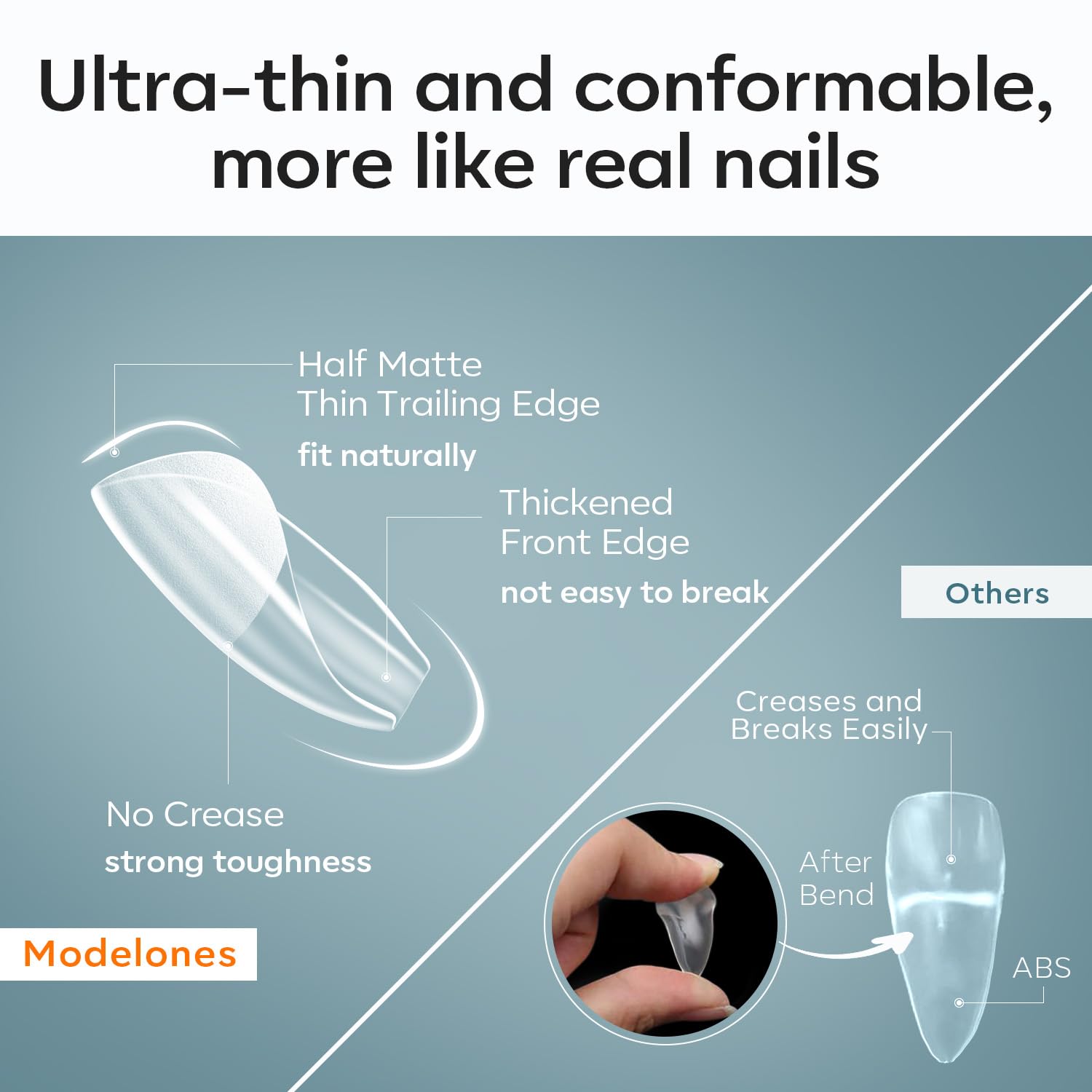 modelones tips applied on nails during press-on application for fast results