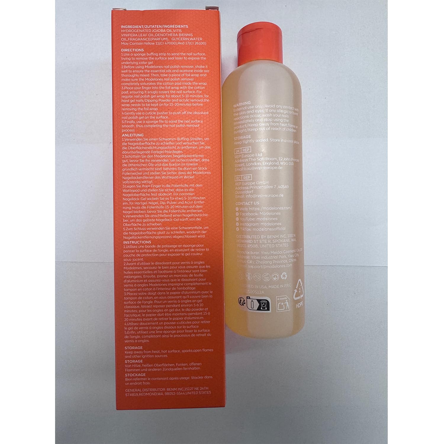 modelones ingredient jojoba oil bottle emphasizes conditioning benefit for nails