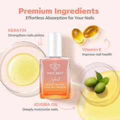 modelones ingredients label close-up highlighting keratin and jojoba benefit
