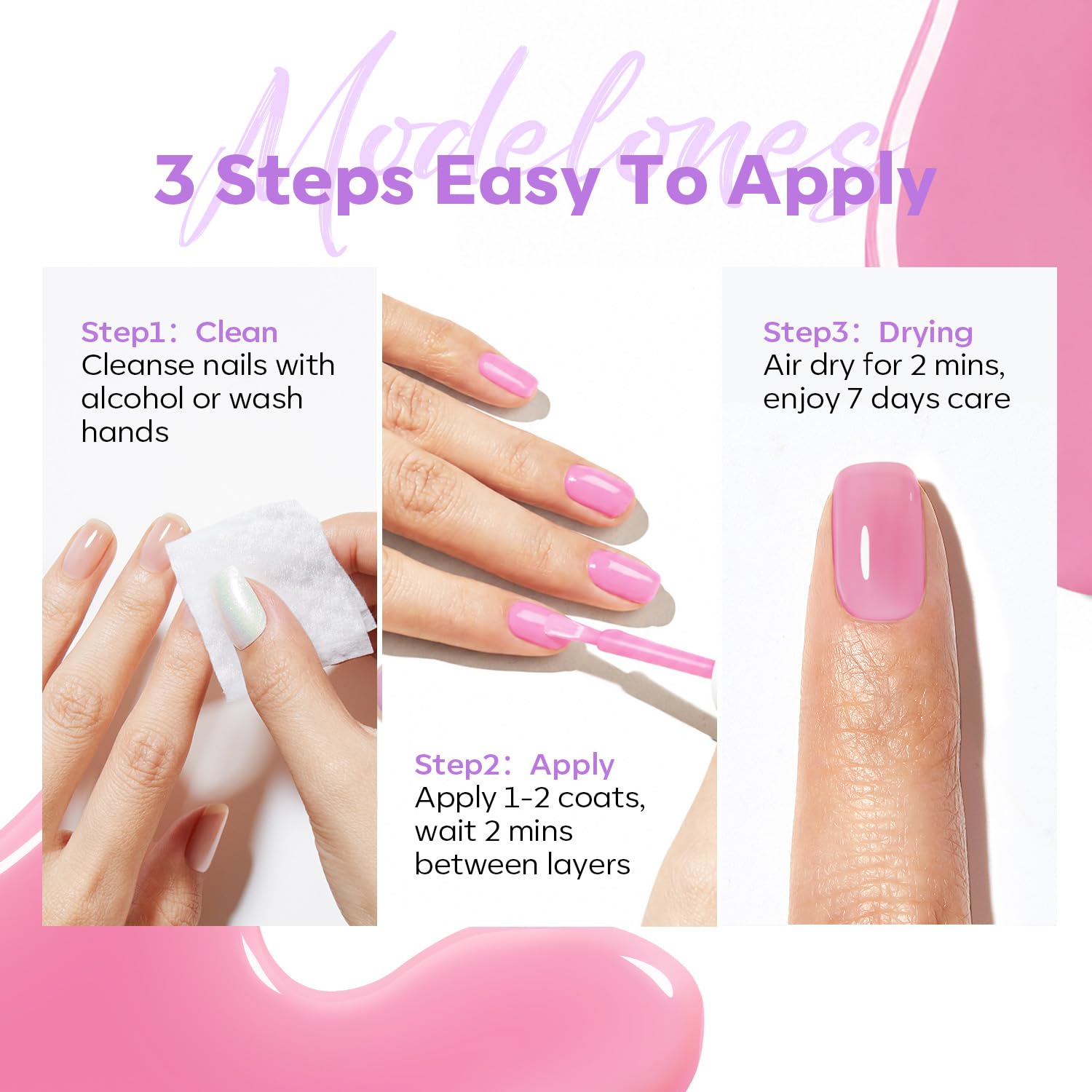 modelones ingredients visual with jojoba and keratin icons showing nourishing formula benefit