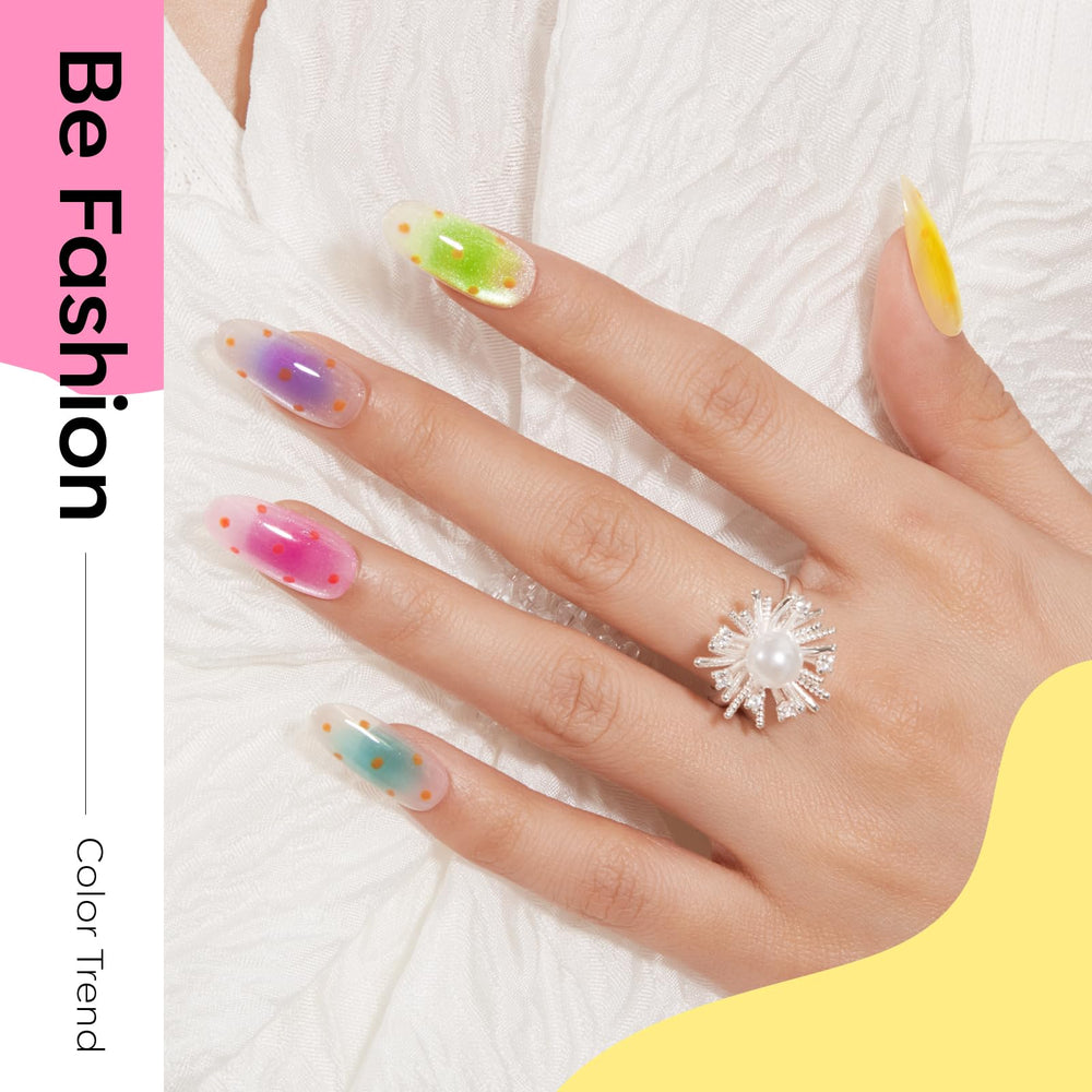 modelones jelly color swatches on a nail wheel showing vibrant translucent finish