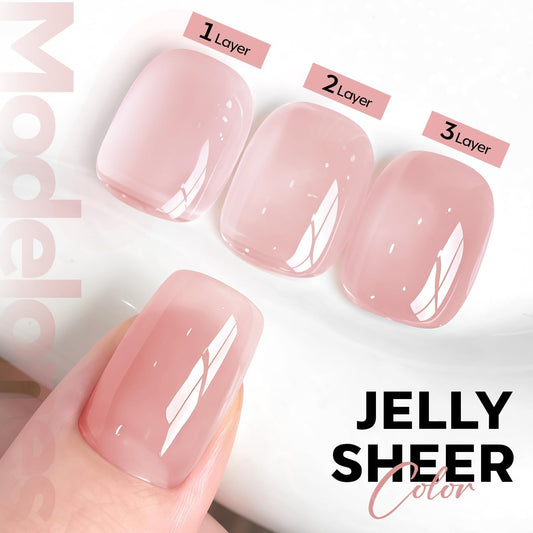 modelones brush stroke of jelly nude pink demonstrating smooth application