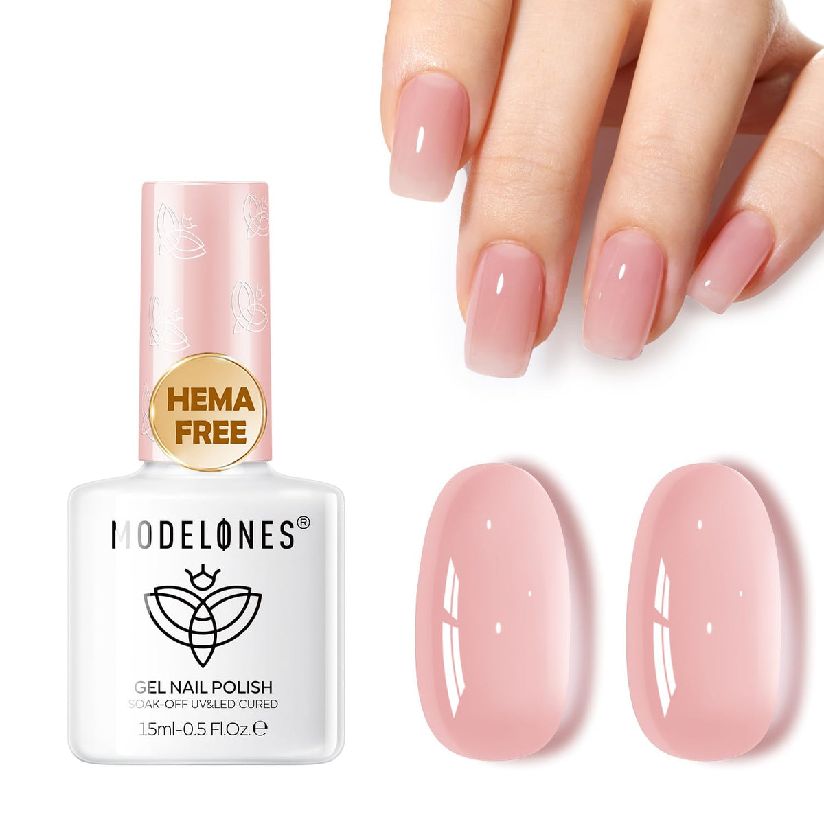 modelones bottle front view showing jelly nude pink and professional look