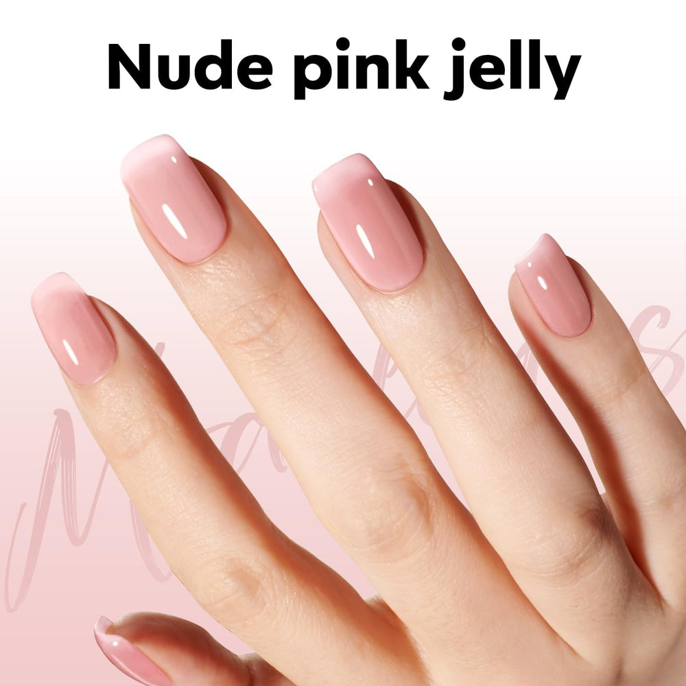 modelones nail-wheel swatches showing jelly nude pink layering possibilities