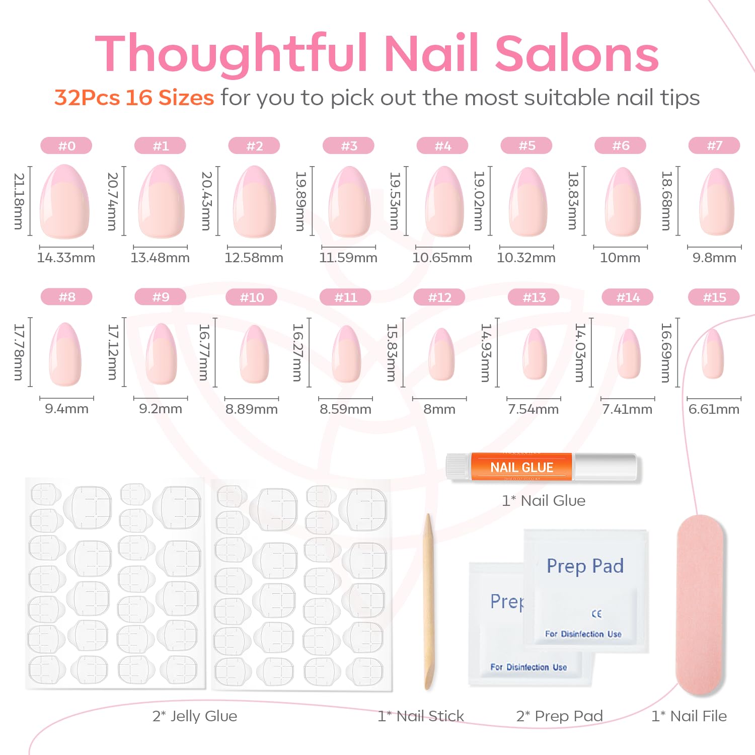 modelones kit contents with glue, jelly tabs and mini file for complete at-home mani
