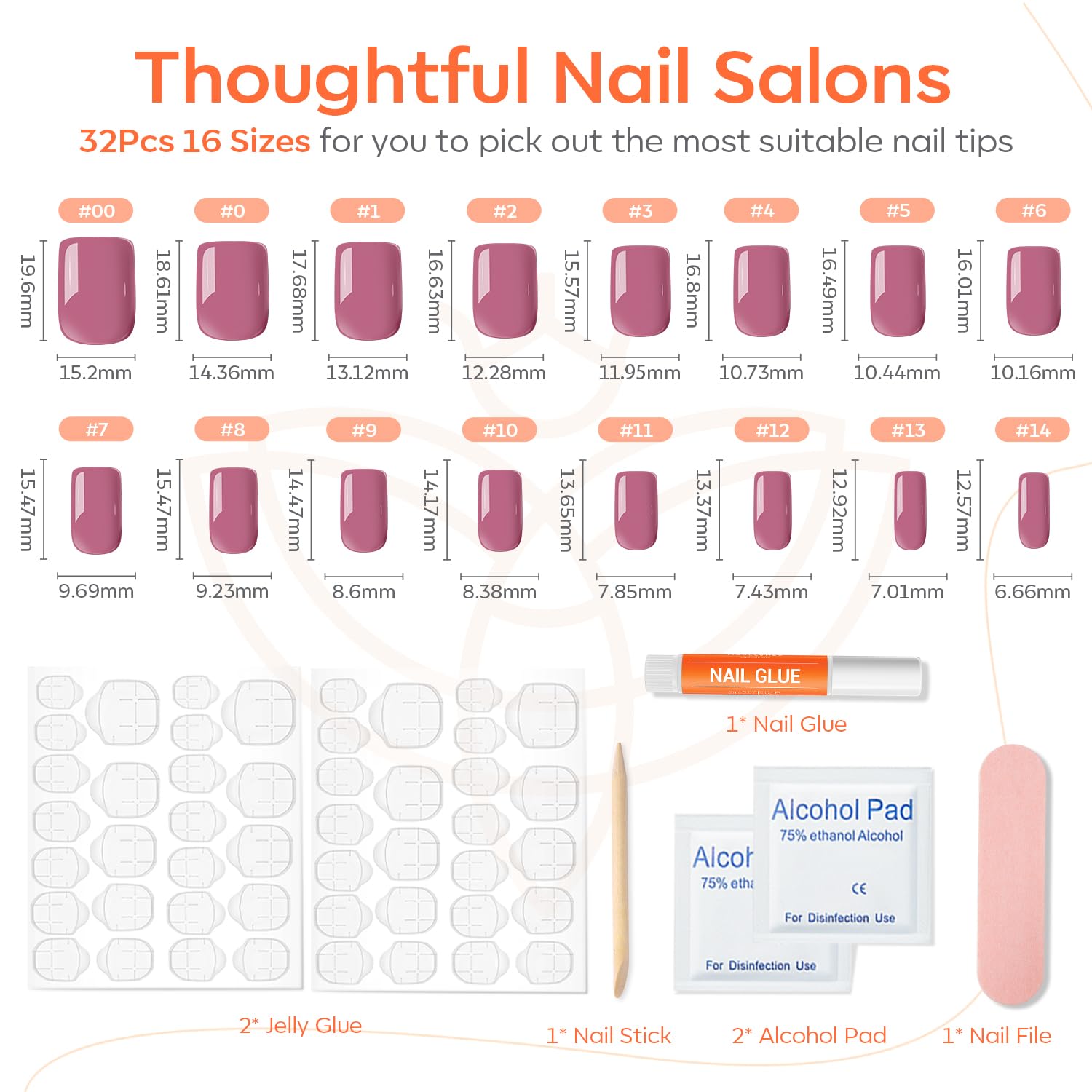 modelones kit contents laid out with glue, tabs, file and nails for easy application