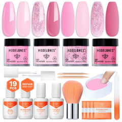 modelones kit front layout showing powders and liquids, clear organization benefit