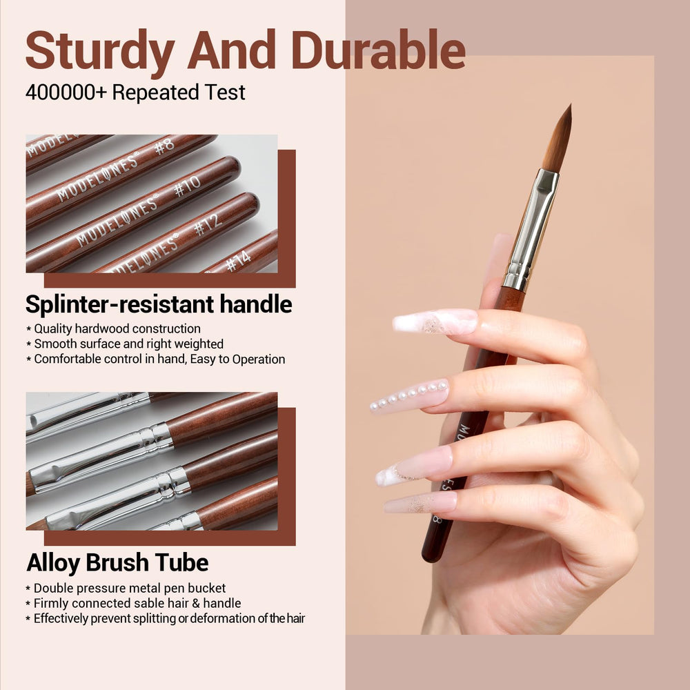 Modelones kolinsky bristles closeup demonstrating fine natural hairs for superior powder pickup