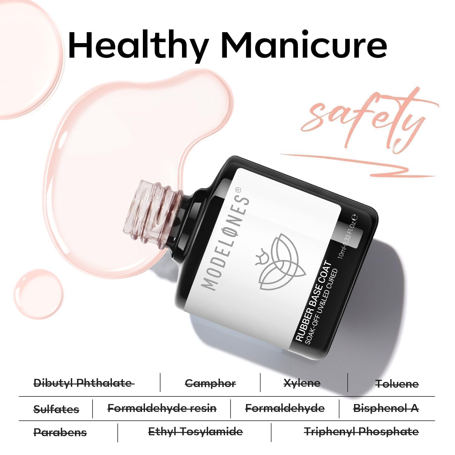 modelones label and ingredient highlight showcasing nano-plant resin and 11 toxin-free benefit safety