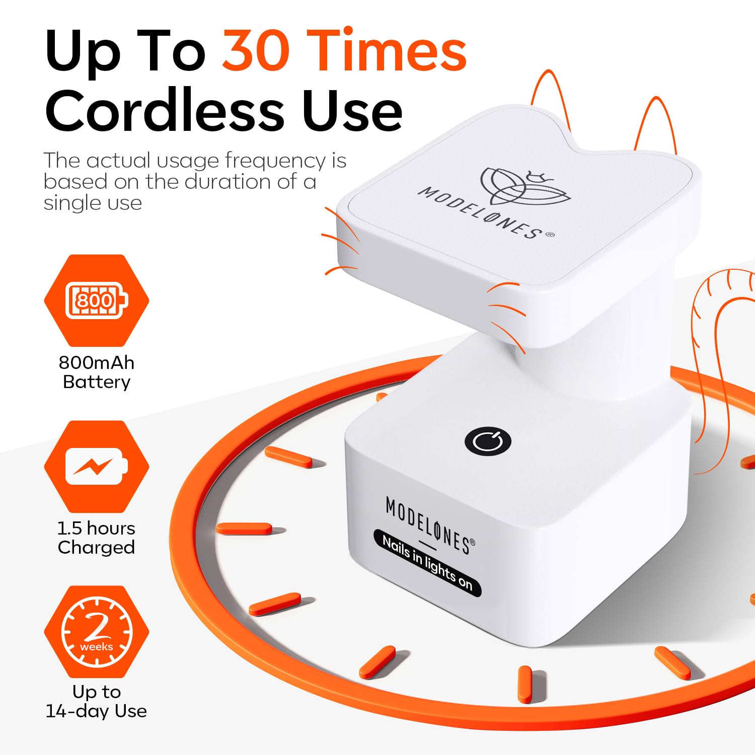 modelones close-up of UV/LED beads showing even cure coverage