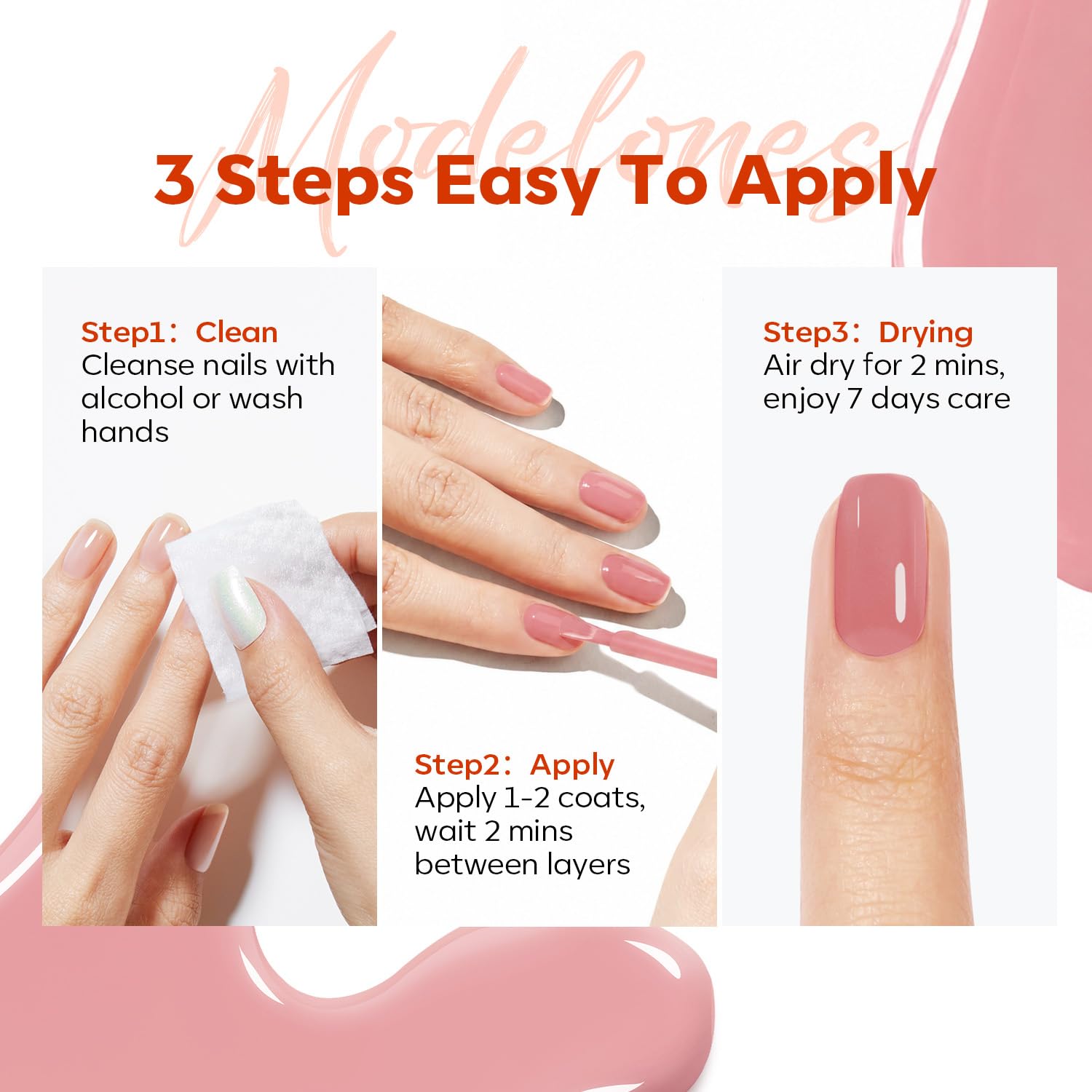 modelones lifestyle hand resting on table for natural manicure and confidence benefit