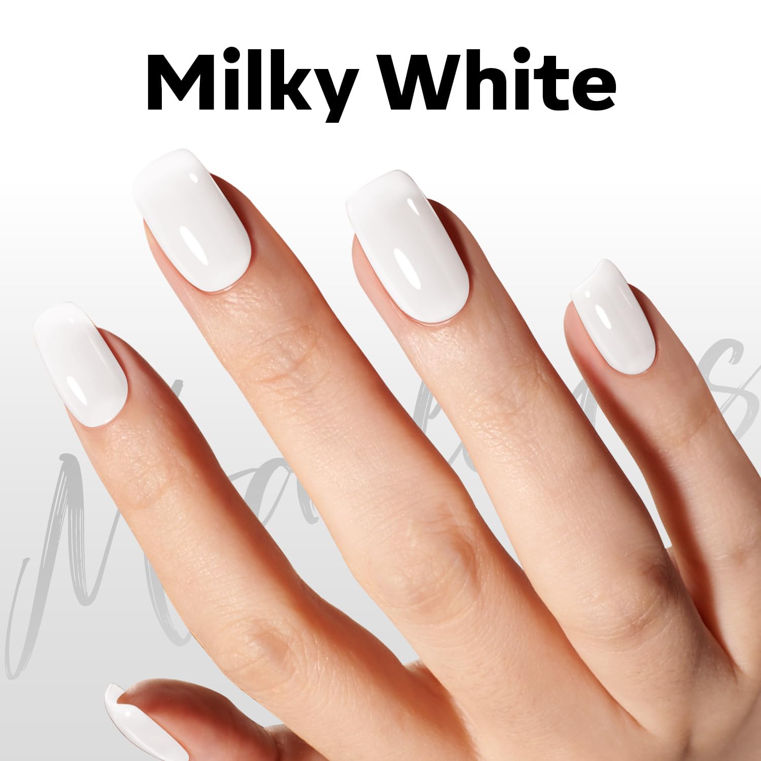 modelones lifestyle handshot in daylight showing wearable, subtle milky manicure appeal