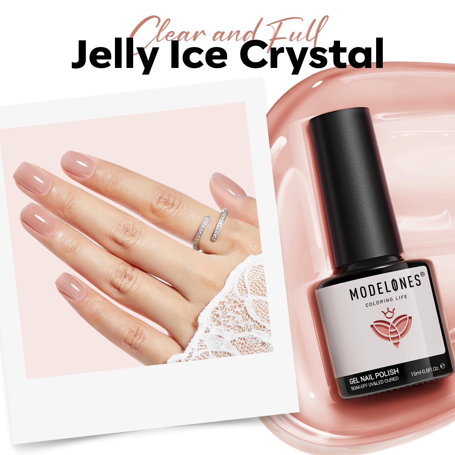 modelones lifestyle manicure at home shot showing salon-quality results in a home setting