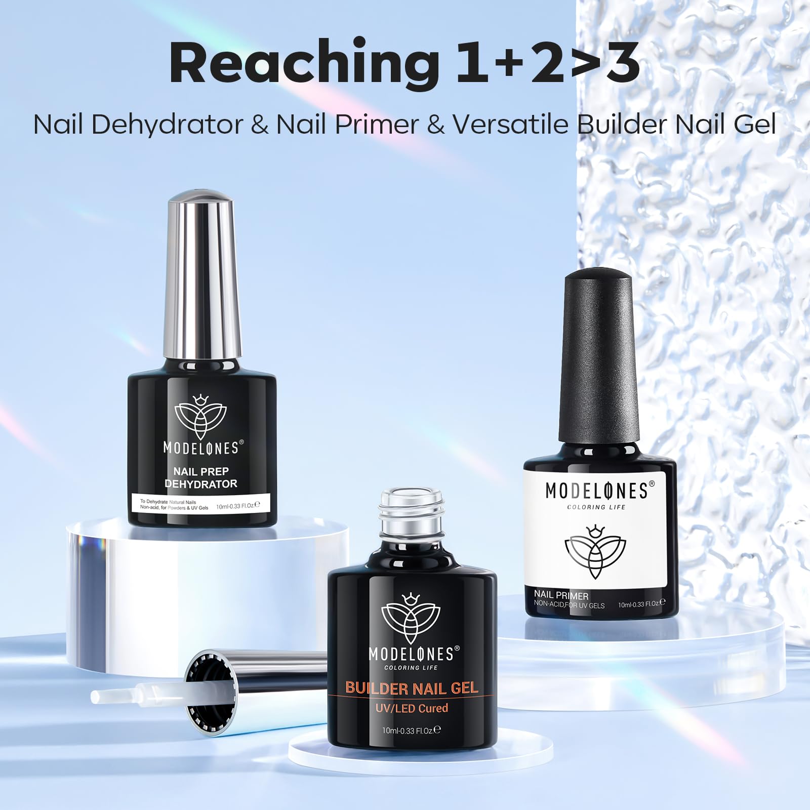 modelones finished manicure in lifestyle setting showing natural strength