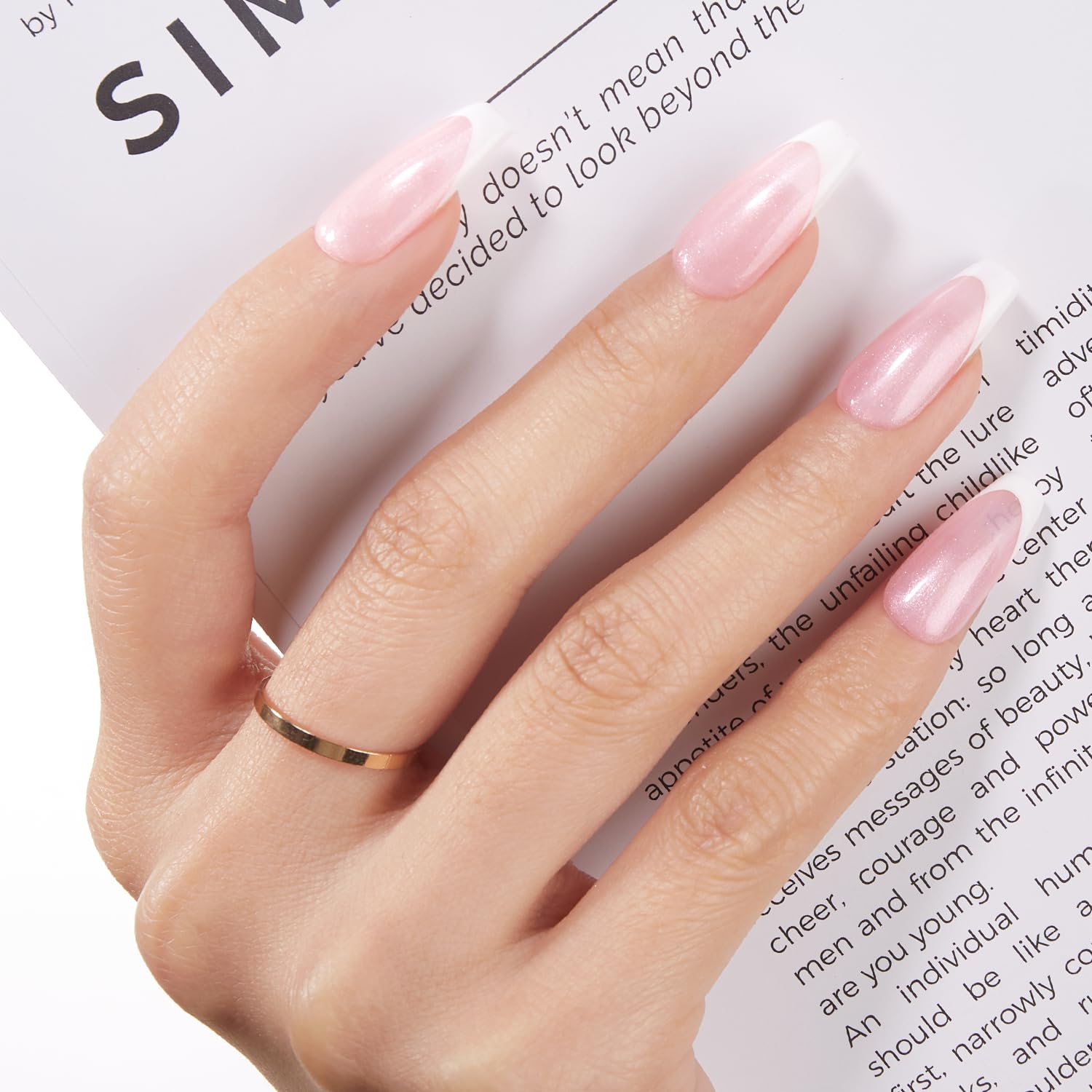 modelones finished pink shimmer manicure lifestyle confidence