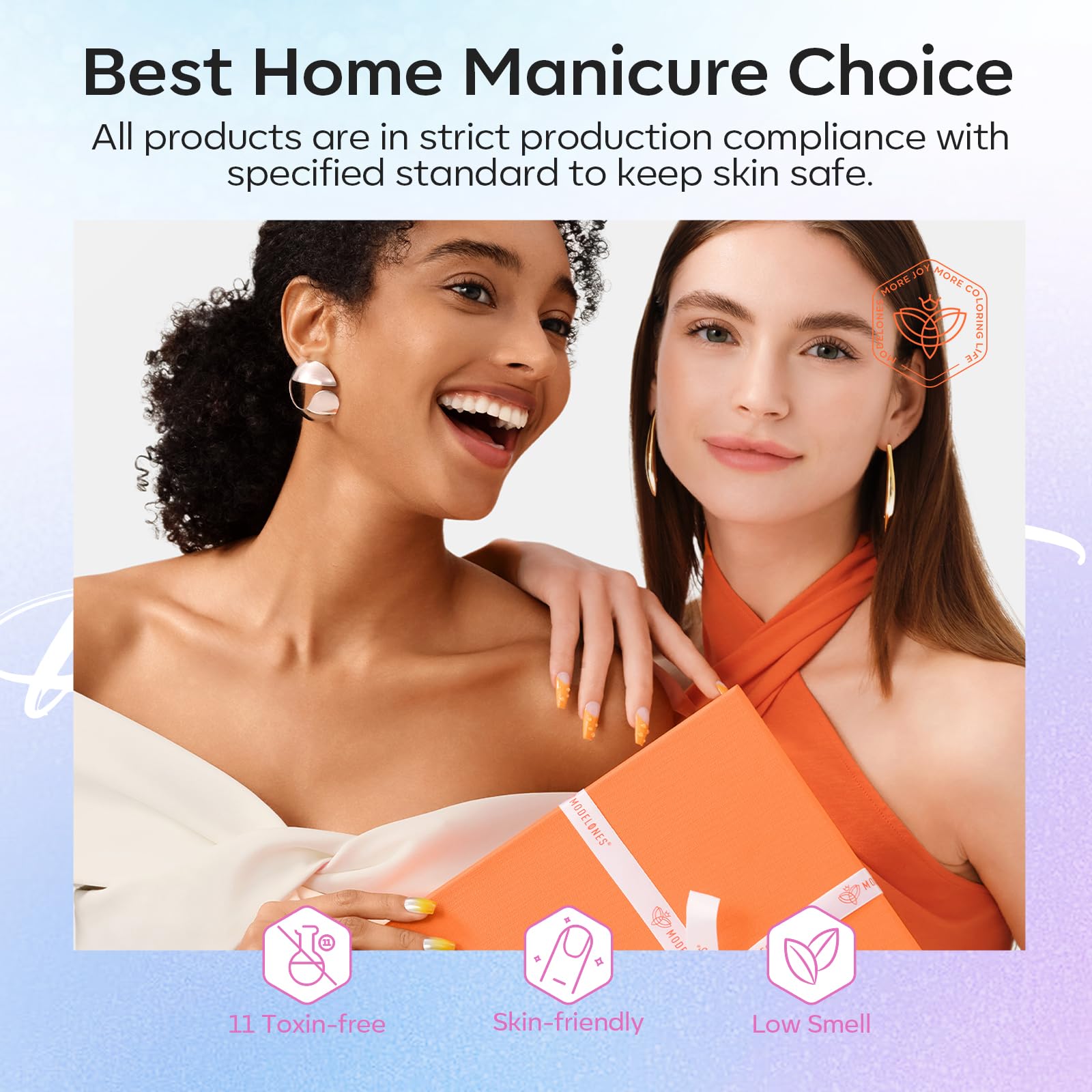 modelones summer manicure lifestyle shot, showcases finished nails for everyday elegance