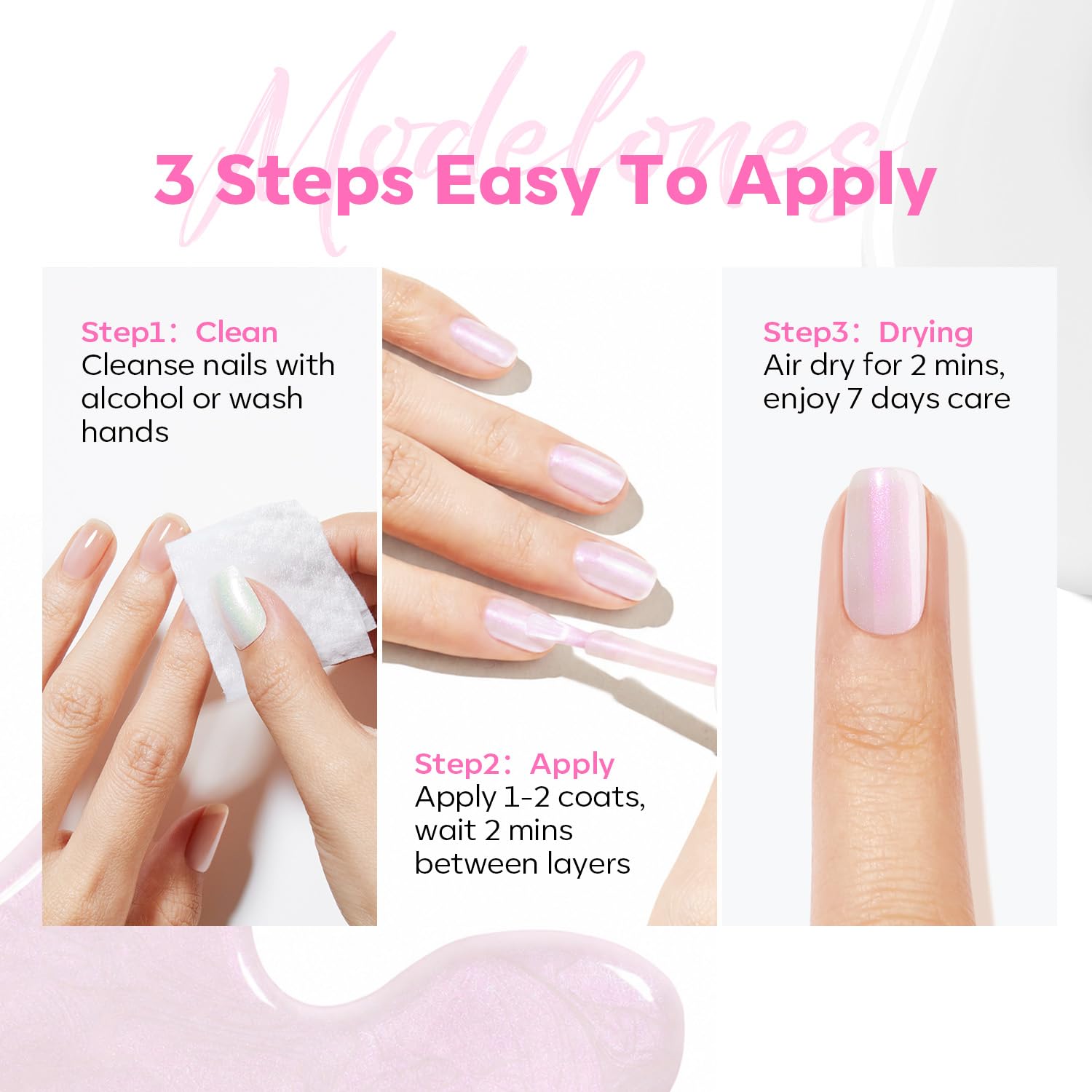 modelones woman touching up nails for fast salon-style results benefit