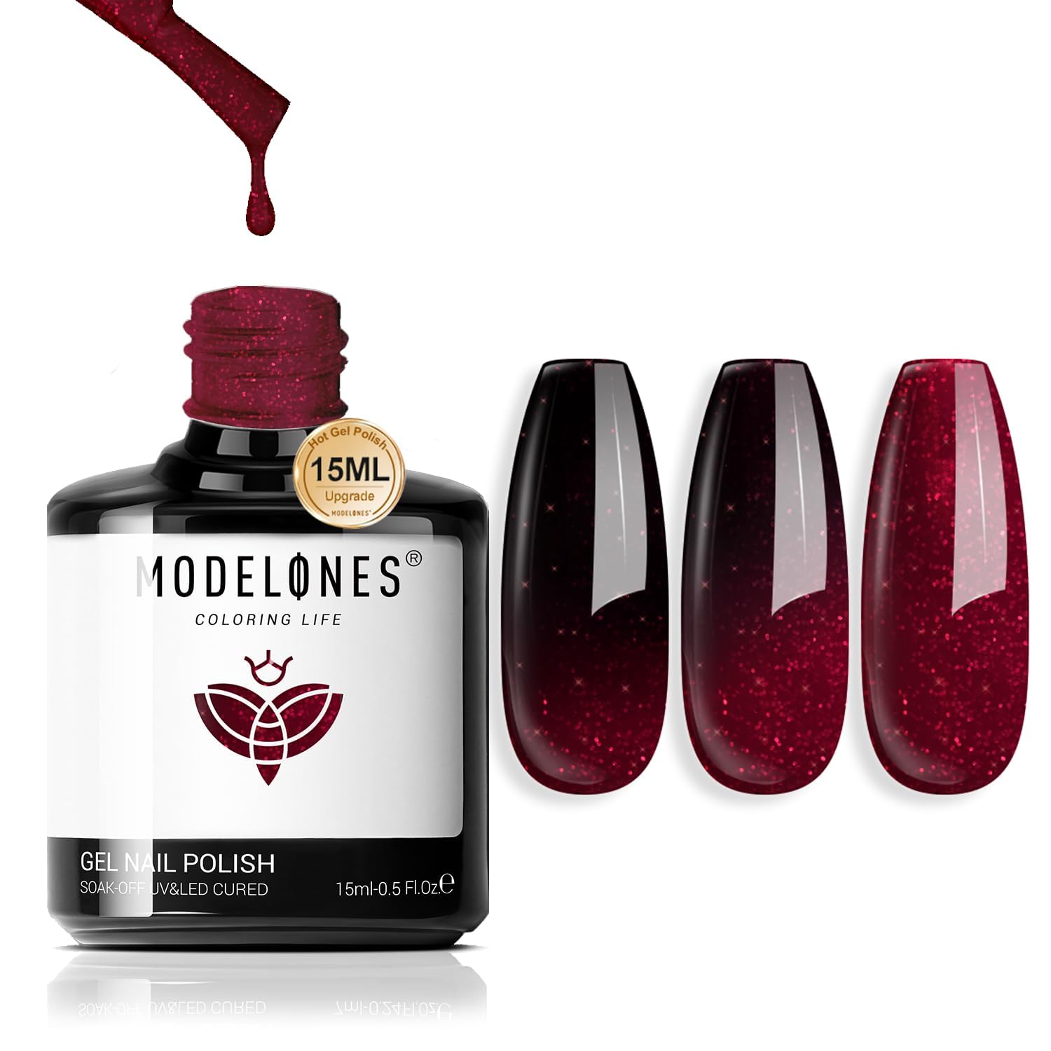 modelones worn on nails at evening event showing elegant long-lasting shine