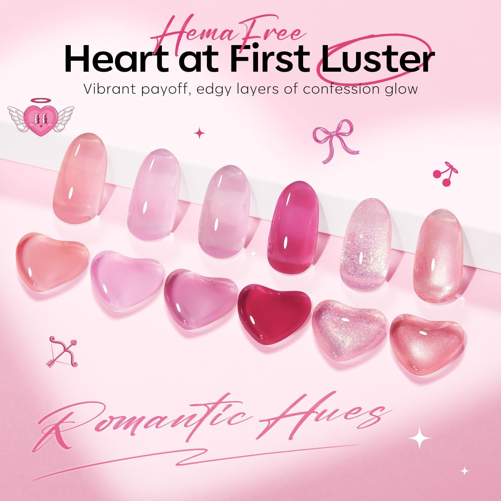 modelones love stickers detail showing heart decal accents for romantic nails