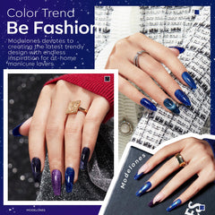 modelones magnet held over nail showing cat eye stripe and dramatic reflective effect
