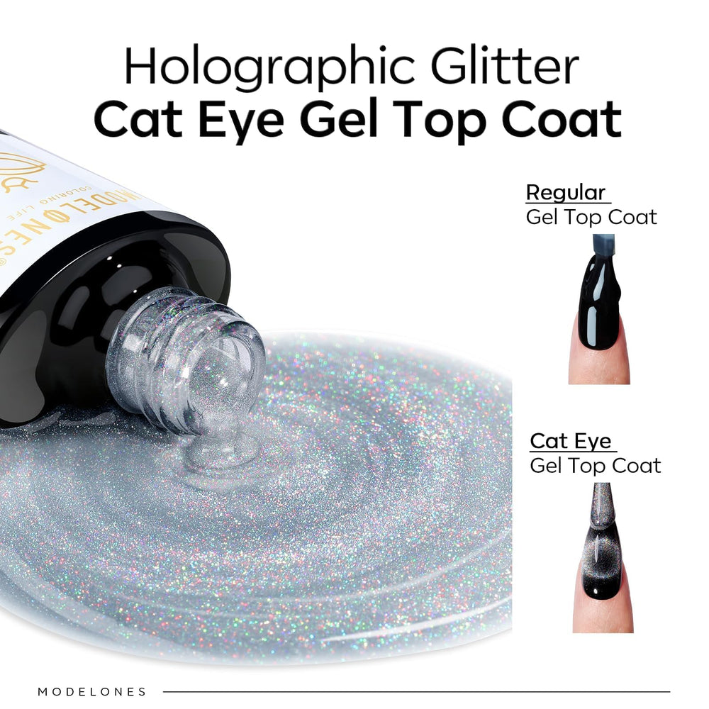 modelones magnet held over nail forming cat eye line for striking effect benefit
