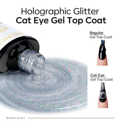 modelones magnet held over nail forming cat eye line for striking effect benefit