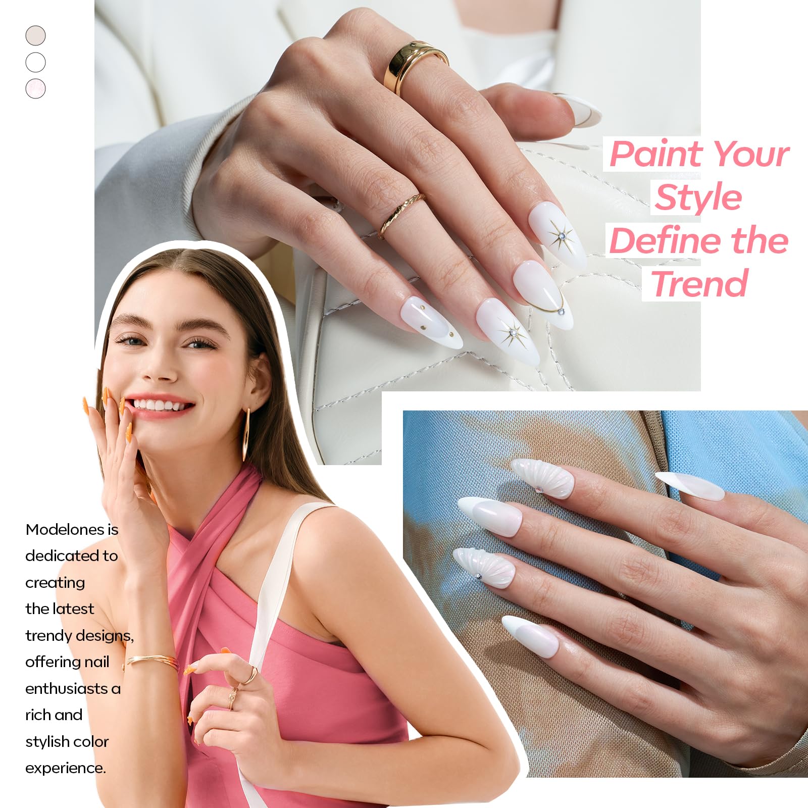 modelones magnet in action above nail creating cat eye stripe, demonstrates easy design