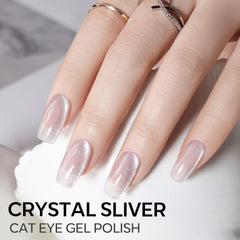 modelones magnet held over nail creating a visible cat eye band for dramatic effect