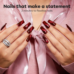 modelones magnetic polish creating cat-eye stripe for salon-style accent nails