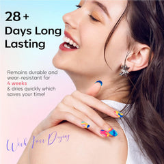 modelones manicure in use outdoors highlighting festival-ready vibrant colors
