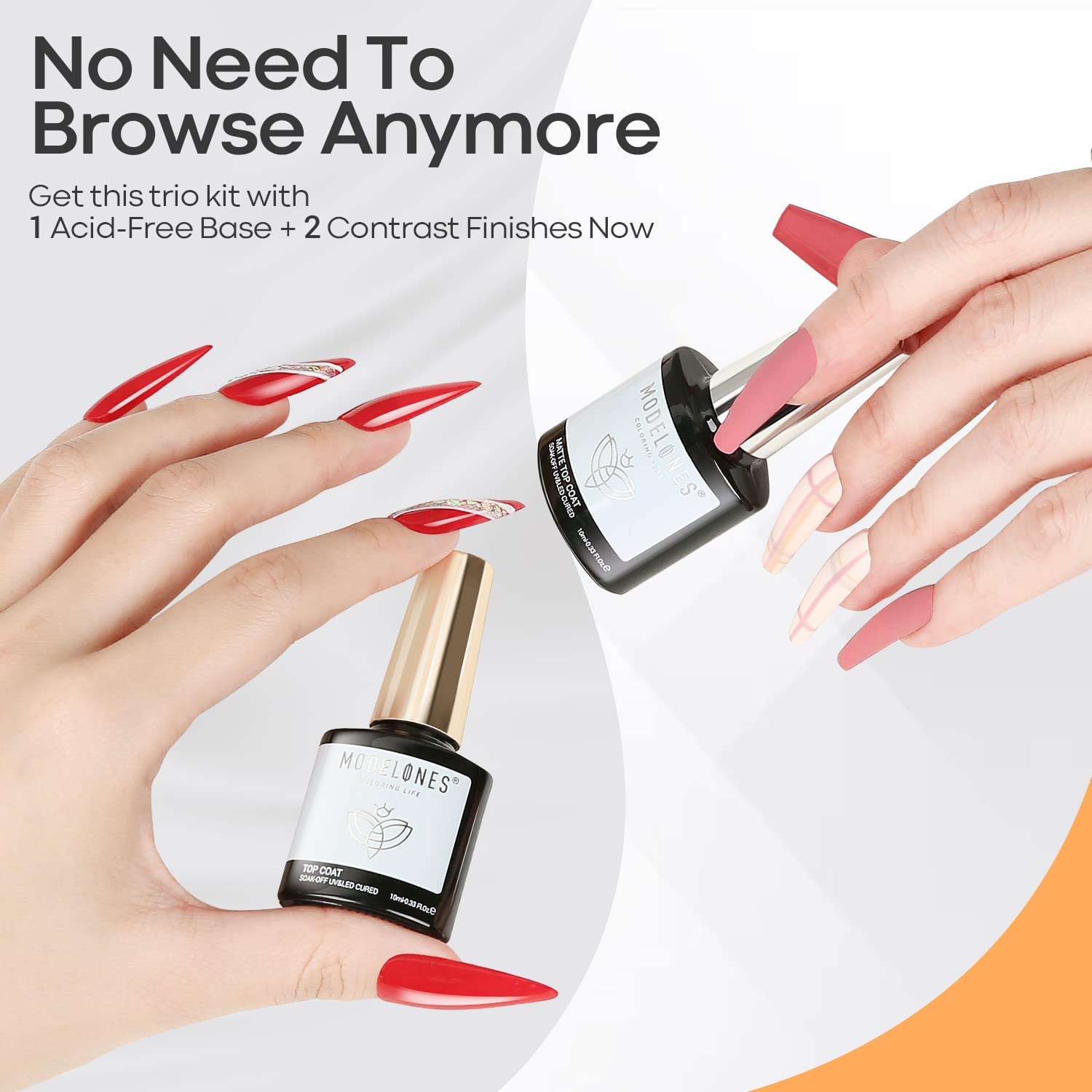 modelones velvet-matte manicured nails showing modern matte look benefit