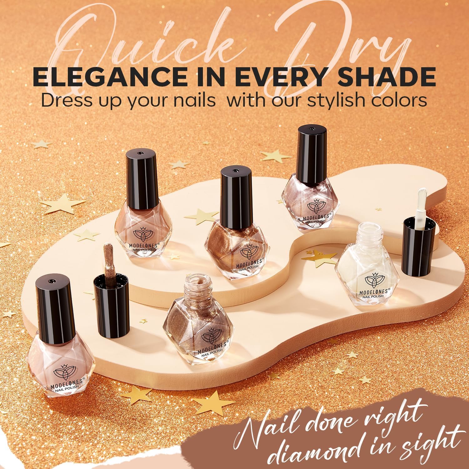 modelones metallic bronze swatch highlighting subtle shimmer and elegant shine