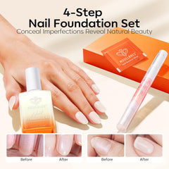 modelones milky white strengthener bottle close-up for smoother nails