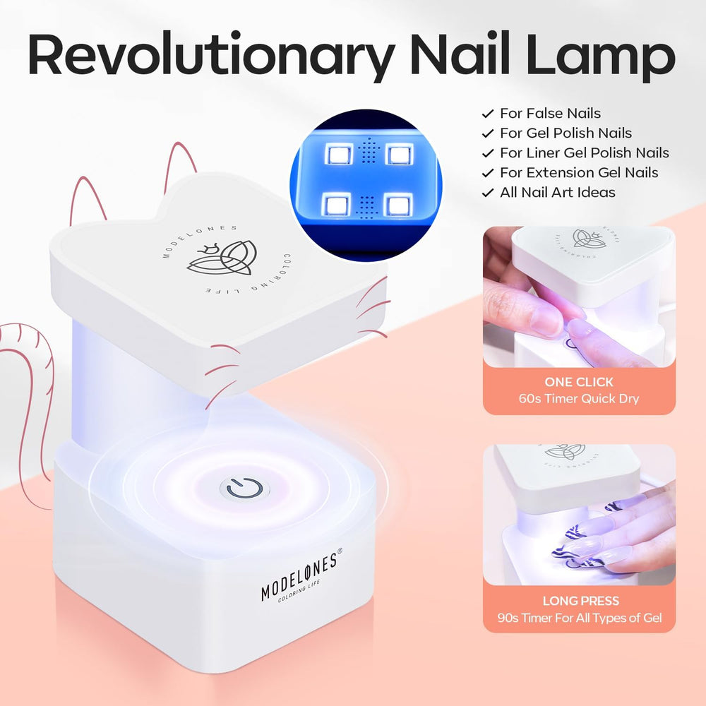 modelones mini UV lamp compact design for quick curing and travel convenience