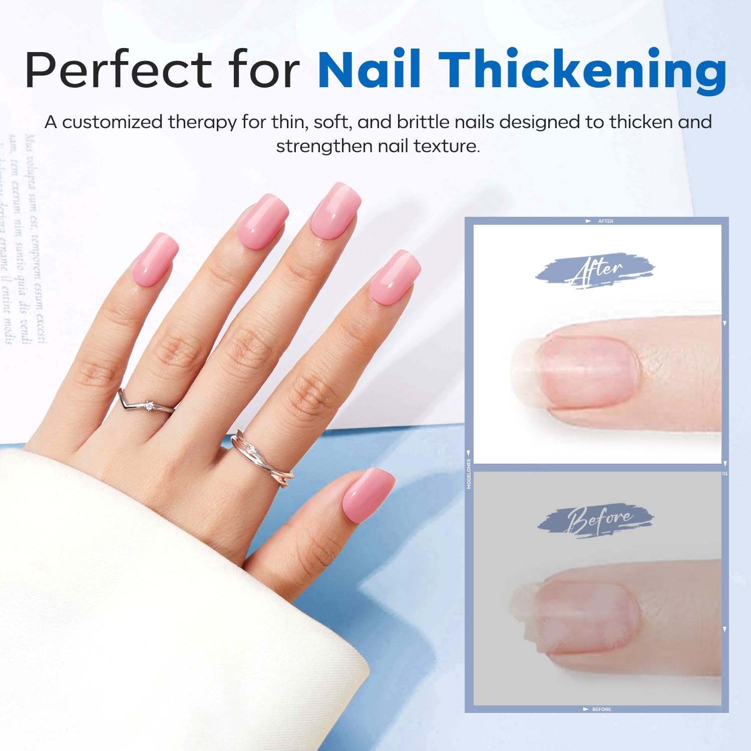 modelones nail apex before and after demonstrating added strength