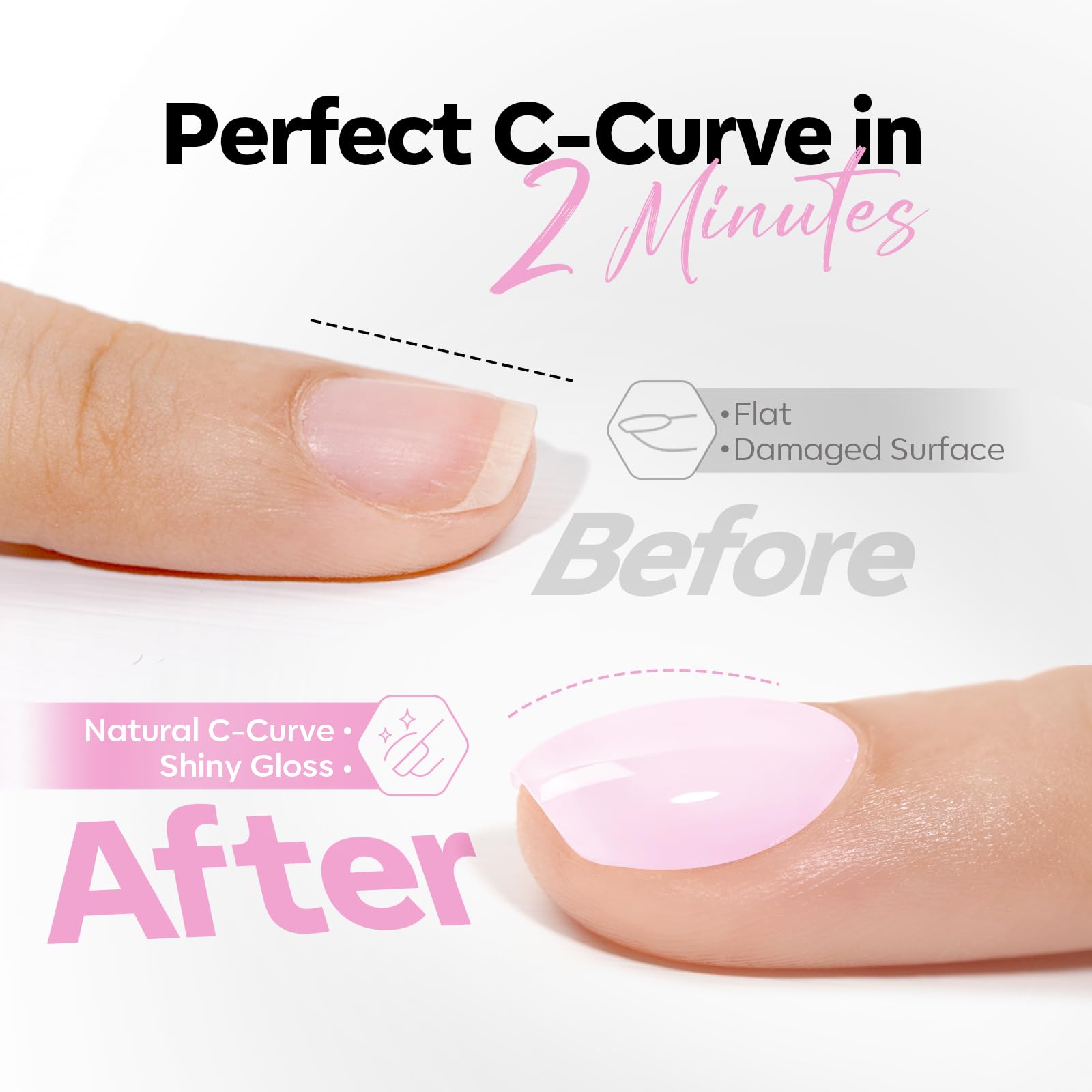 modelones nail apex demonstrating C-curve sculpting for stronger nails