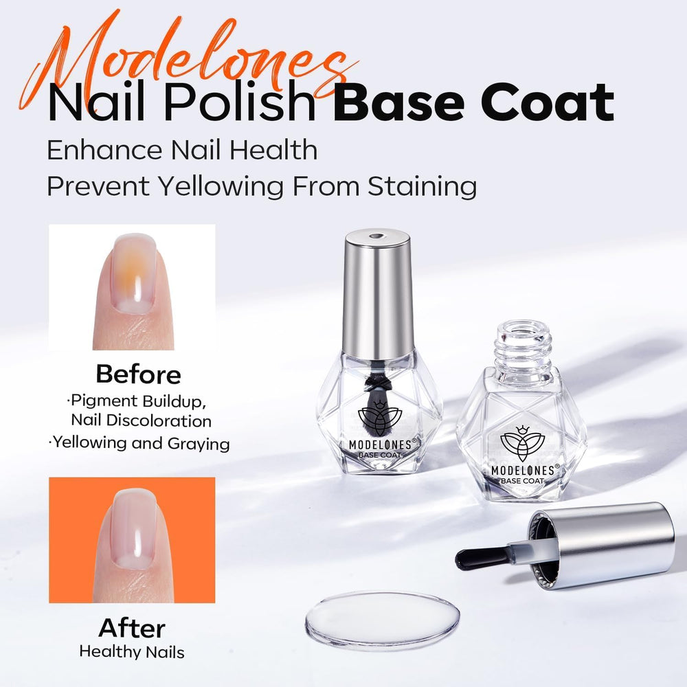modelones applying top coat over nail art showing durable seal and color boost