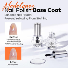 modelones applying top coat over nail art showing durable seal and color boost