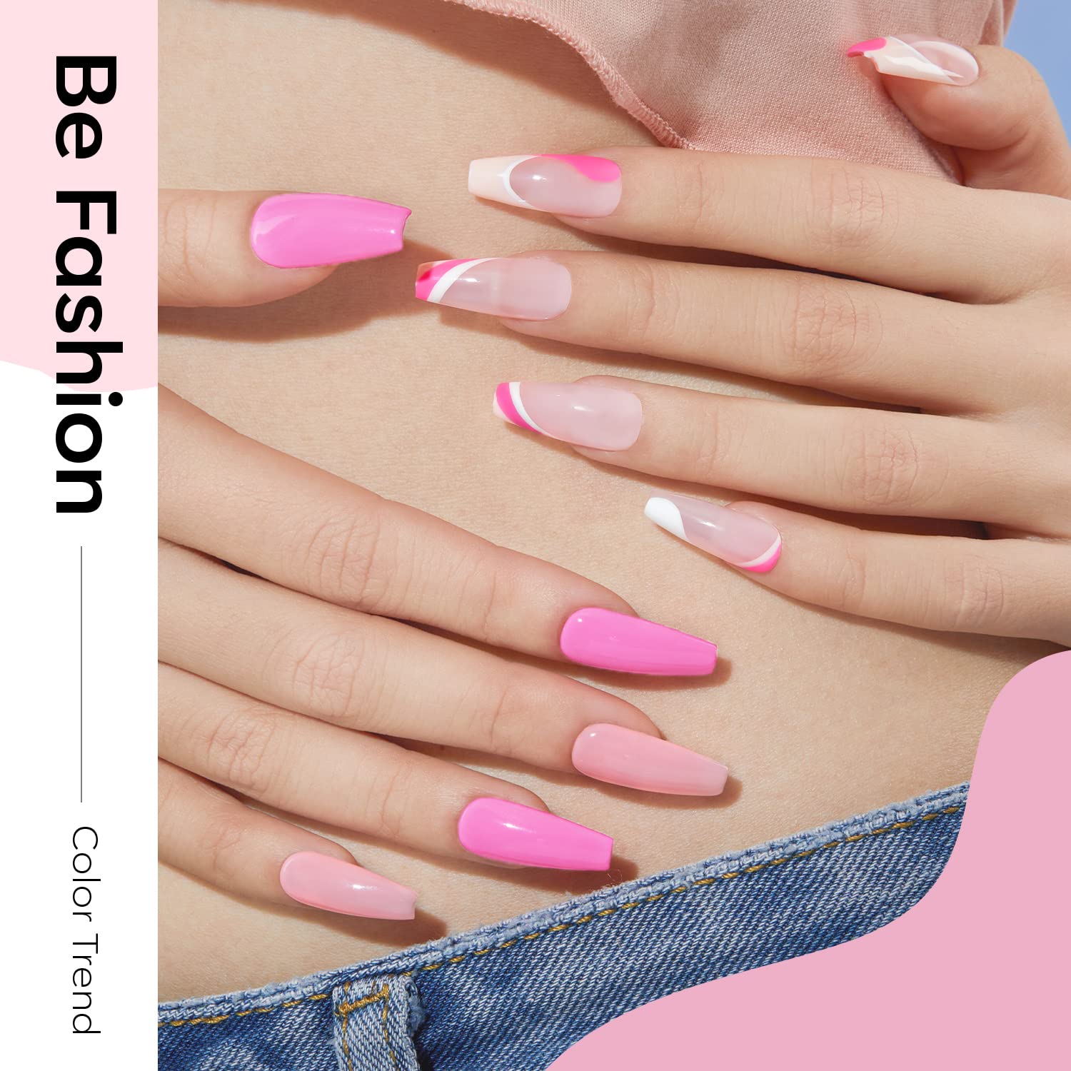 modelones application of white tip for a clean French look with durable finish