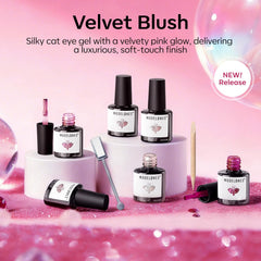 modelones finished nails on hand displaying cat eye shimmer, salon-quality look