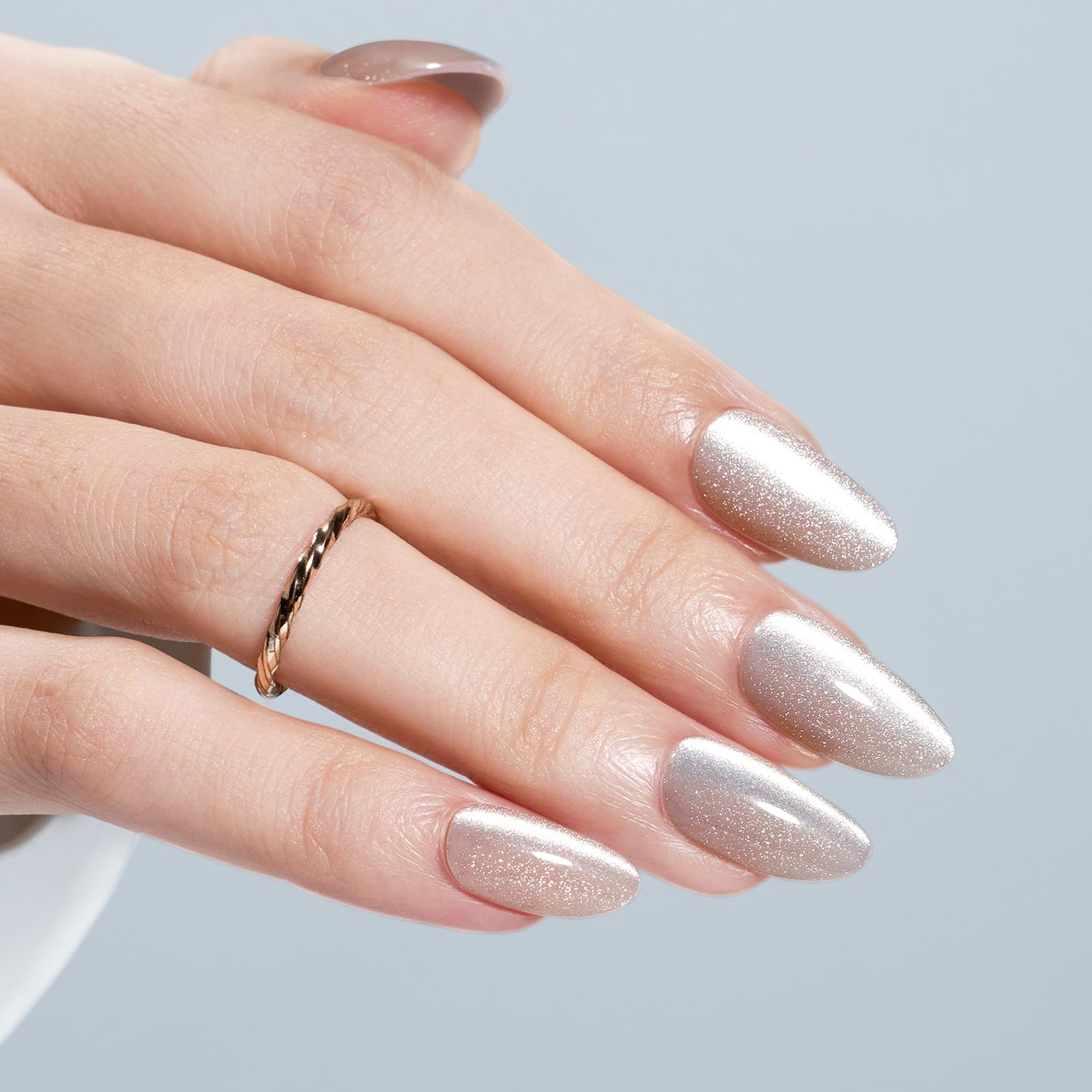 modelones close-up of cat eye stripe detail highlighting reflective finish and elegance