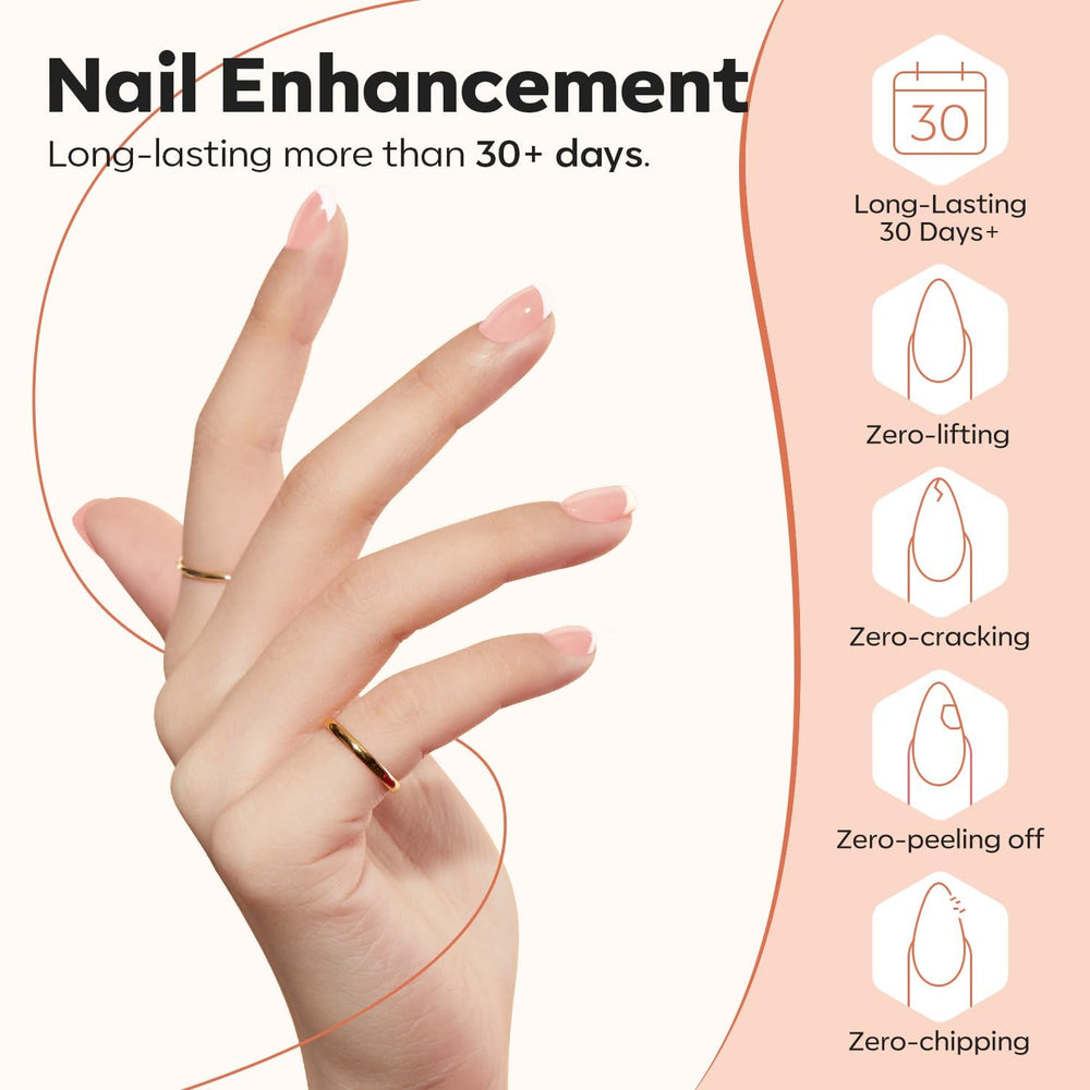 modelones nail extension with tip showing secure adhesion and length