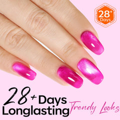 modelones nail in use on hand showing reflective cat-eye stripe benefit