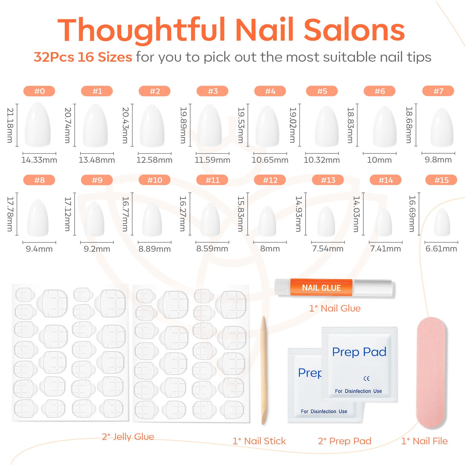 modelones kit contents with glue tabs file cuticle stick for quick application