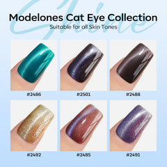modelones nail swatch set on tips showing color shift and multidimensional effect benefit
