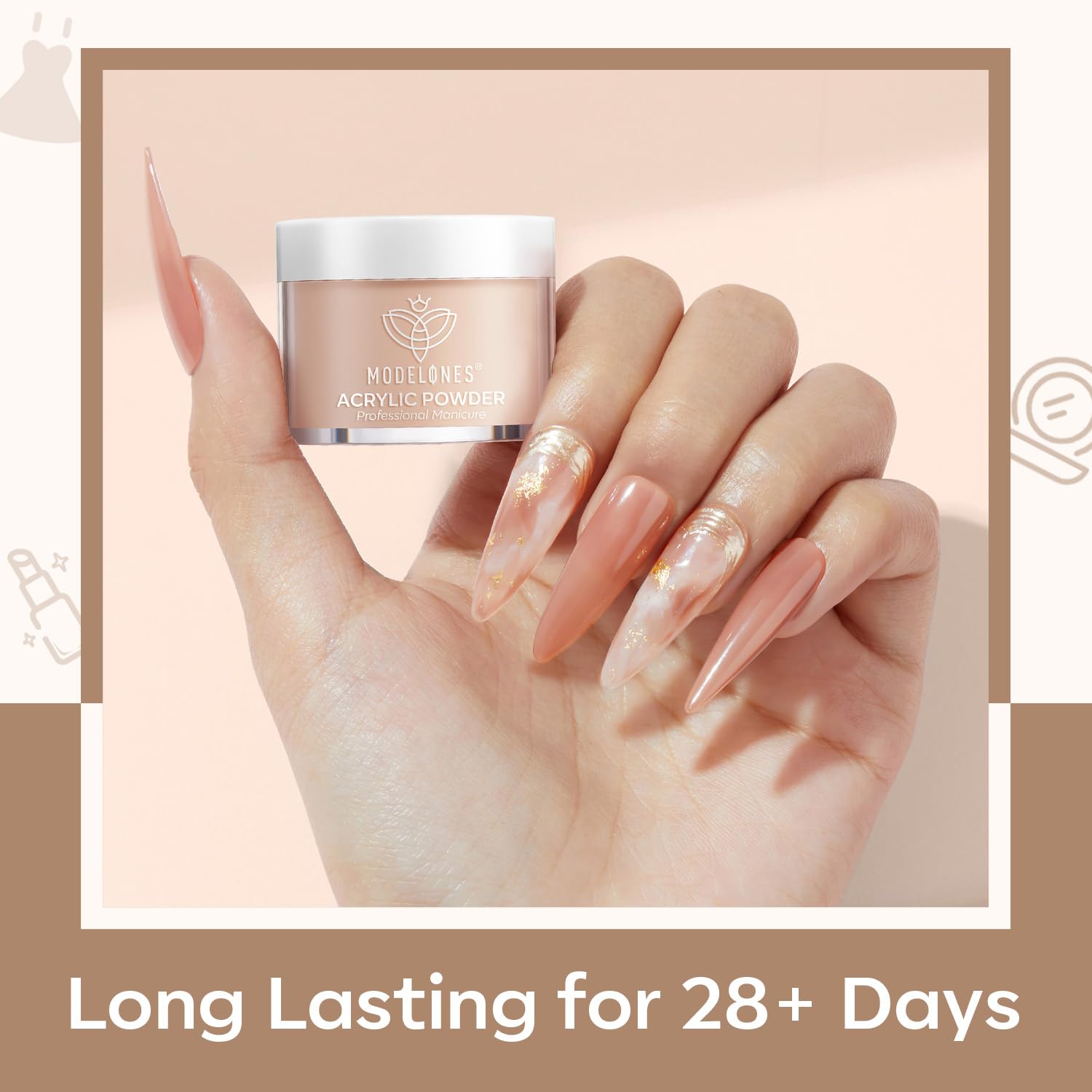 modelones nail swatch tips with six skin-tone shades for color selection